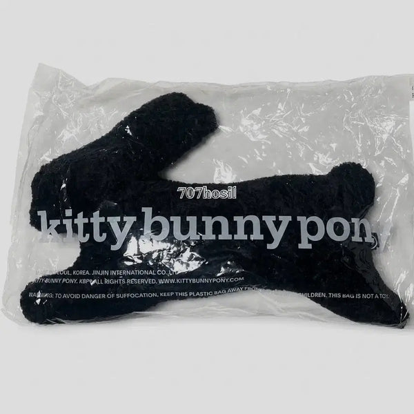 [BUNJANG] Kitty Bunny Pony Happy Bunny Plush Cushion Black / 키티버니포니 해피 버니 플러시 쿠션 블랙