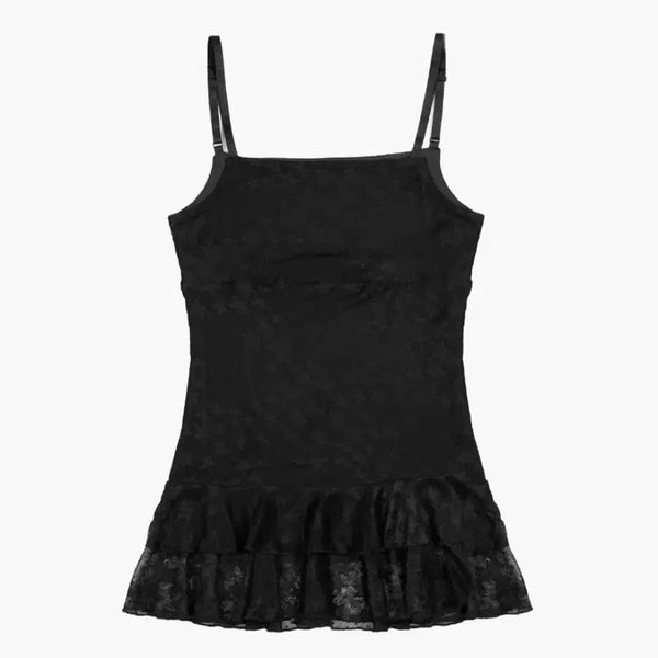 [BUNJANG] Star Pattern Mesh Layered Dress / 러프넥 별 슬리브리스 Star Pattern mesh Layered dress