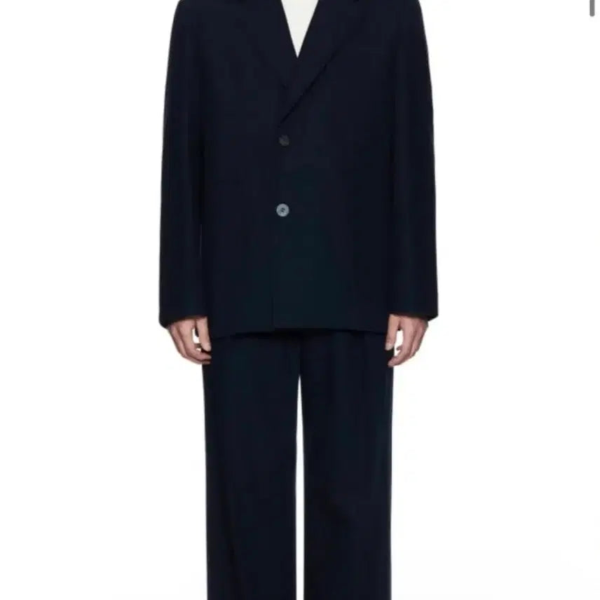 [BUNJANG] Wooyoungmi Navy Cotton Single Jacket / 우영미 네이비 코튼 싱글자켓