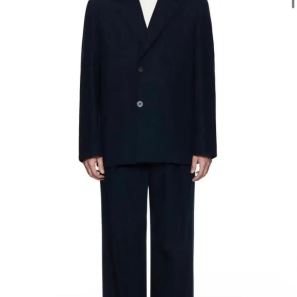 [BUNJANG] Wooyoungmi Navy Cotton Single Jacket / 우영미 네이비 코튼 싱글자켓