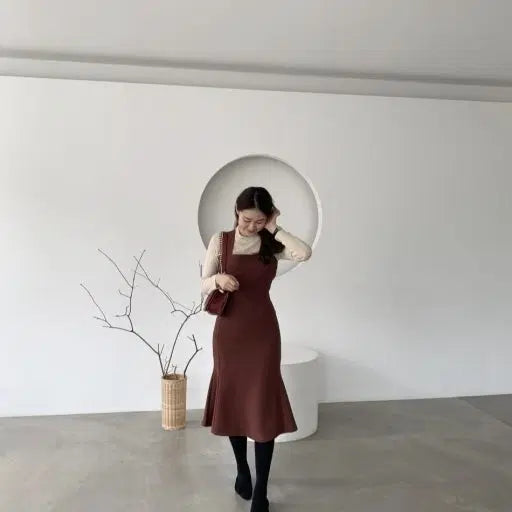 [BUNJANG] Burgundy Mermaid Dress / 버건디 머메이드 원피스