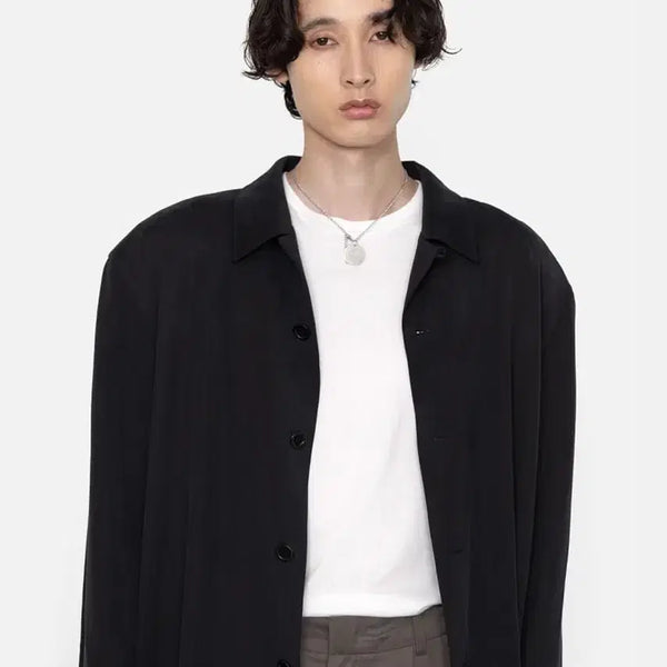 [BUNJANG] Amentto Oversized Cupro Trench Coat L / [L] 아모멘토 오버사이즈  큐프로 트렌치 코트