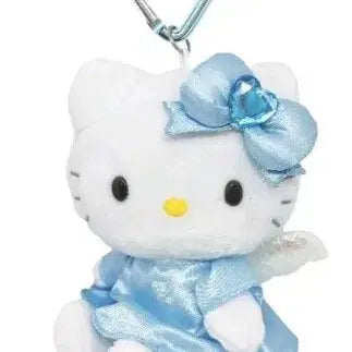 [BUNJANG] Hello Kitty Angel Mascot Doll with Heart Carabiner (Blue) / 헬로키티 엔젤 마스코트 인형 하트 카라비너 블루
