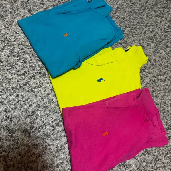[BUNJANG] Polo Ralph Lauren Pique Shirt 3-Pack (Blue/Yellow/Pink) / 폴로 랄프로렌 피케 셔츠 3종 (블루/옐로우/핑크)