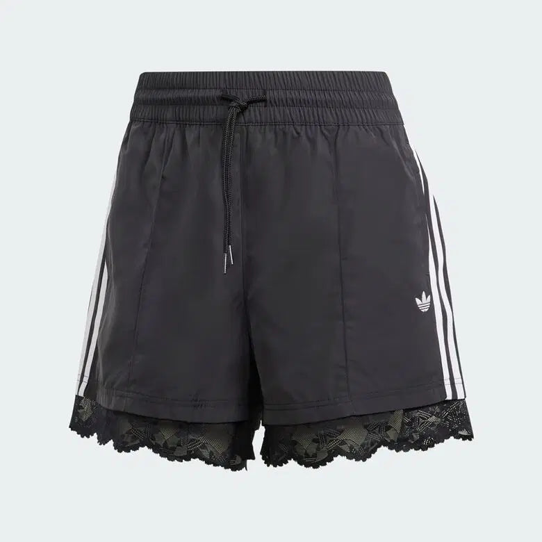 [BUNJANG] Adidas Women's Originals Lace Trim 3-Stripes Shorts Black Size S / 아디다스 우먼스 오리지널 레이스 트림 3S 쇼츠 반바지 블랙 S사이즈