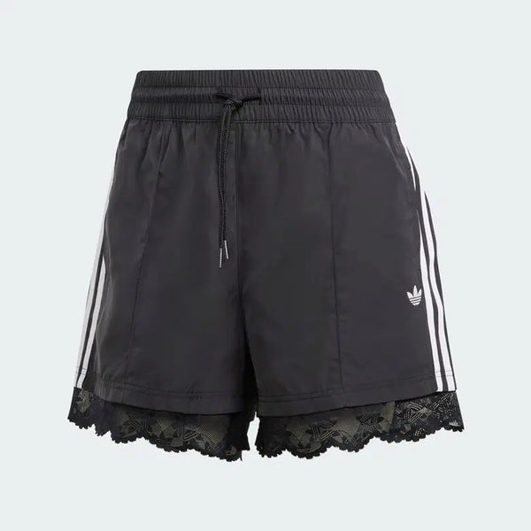 [BUNJANG] Adidas Women's Originals Lace Trim 3-Stripes Shorts Black Size S / 아디다스 우먼스 오리지널 레이스 트림 3S 쇼츠 반바지 블랙 S사이즈