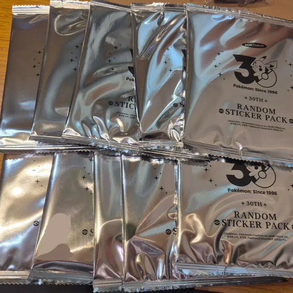 [BUNJANG] Pokemon 30th Anniversary Logo Sticker 50 Pack (Sealed) / 포켓몬 30주년 로고 스티커 50팩 미개봉