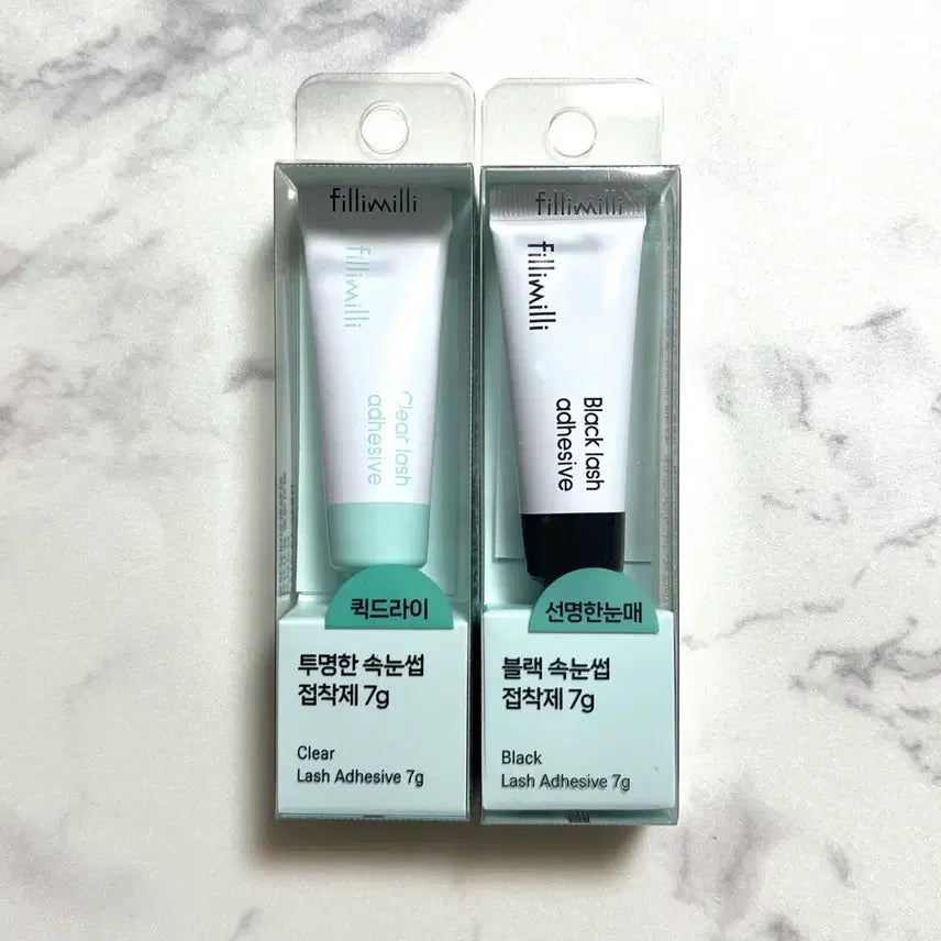 [BUNJANG] Filimili Eyelash Adhesive 7g (Clear + Black) Bundle Set / [투명+블랙]필리밀리 속눈썹 접착제 7g 2개 일괄