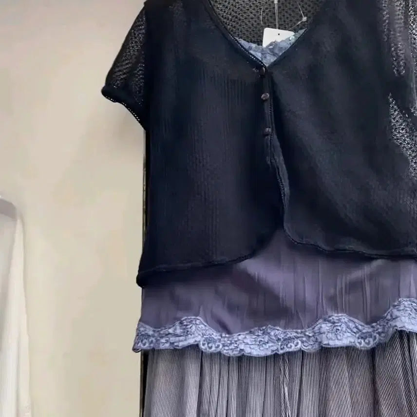 [BUNJANG] Vintage Mori Look Navy Summer Set / 모리걸 네이비 여름여름 세트 빈티지 모리룩