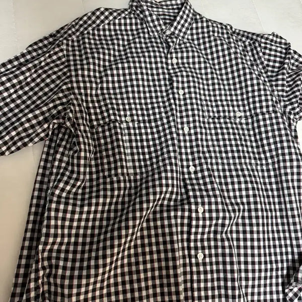 [BUNJANG] Porter Classic Tricolor Gingham Check Roll-Up Shirt / [M] 포터클래식 트리컬러 깅엄 체크 롤업 셔츠