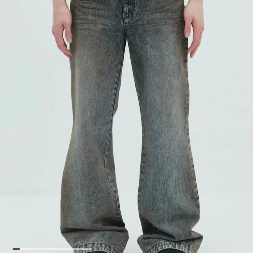 [BUNJANG] Juun.J Dirty Blue Over-length Bootcut Pants (Size 48) / 준지 더티블루 오버렝스 부츠컷 바지 48
