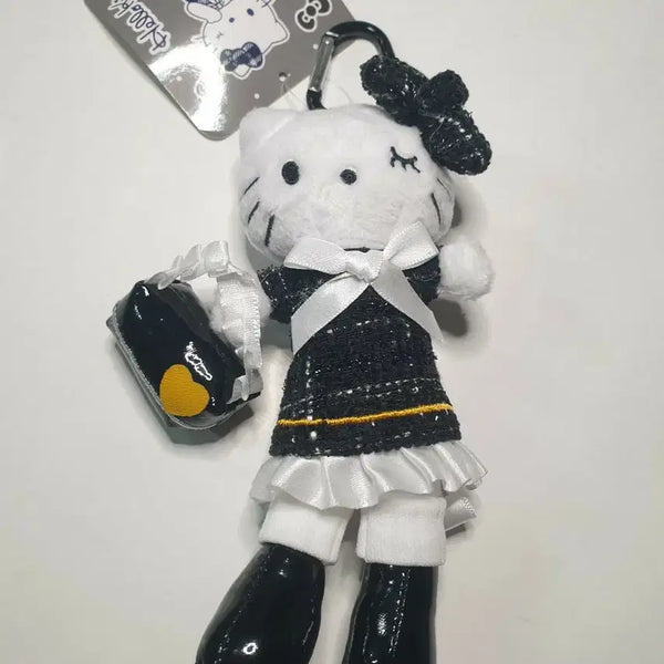 [BUNJANG] Hello Kitty Tweed Winking Plush Keychain / 헬로키티 롱다리 트위드 윙크 인형 키링(8/17까지만판매)