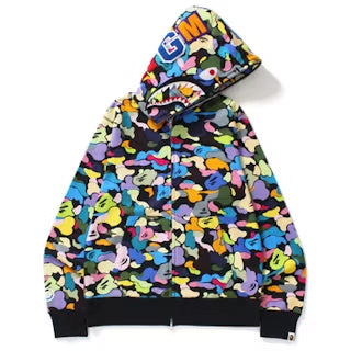 [BUNJANG] Bape 17FW Multi Camo Shark Hoodie / [L] 베이프 17FW 멀티카모 샤크 후드집업