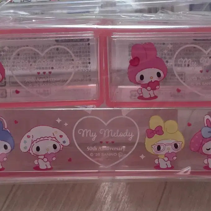 [BUNJANG] Sanrio My Melody Girly Pop Heart Clear Storage Box / 산리오 마이멜로디 걸리팝하트 투명 보관함