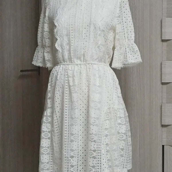[BUNJANG] Enc White Lace Dress / Enc화이트 레이스 원피스