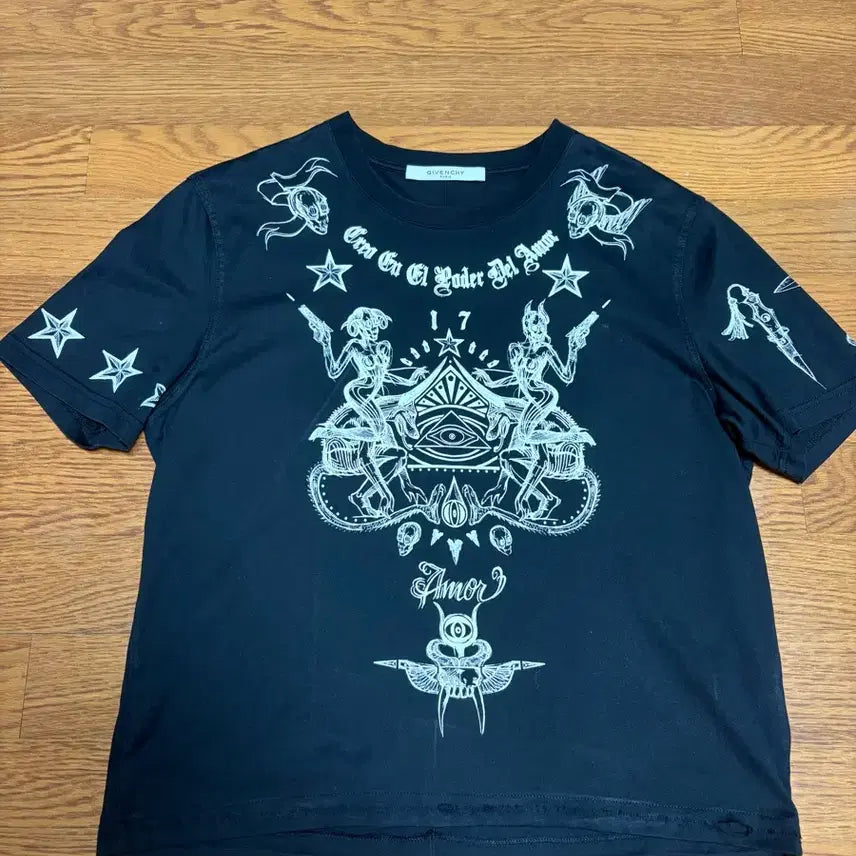 [BUNJANG] Givenchy Riccardo Tisci 17SS Tattoo Print Short Sleeve T-Shirt / 17ss 지방시 리카르도 티시 타투 프린팅 반팔 티셔츠