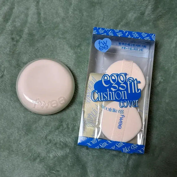 [BUNJANG] Fwee Egg Fit Cushion Cover Set / fwee 에그핏 쿠션 커버 본품+리필+퍼프 2매