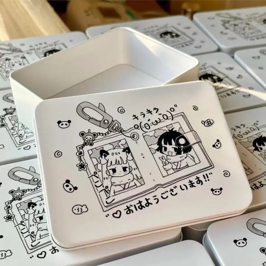 [BUNJANG] Y2K Cartoon Character Square Tin Case Mini Accessory Figure Storage Box / Y2K 만화 캐릭터 사각 틴케이스 미니 악세사리 피규어 보관함