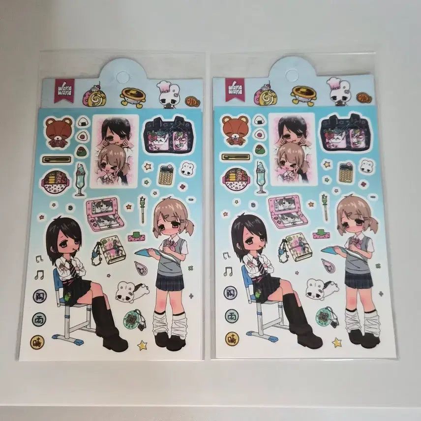 [BUNJANG] Y2K Retro School Uniform Character Sticker Pack / Y2K 레트로 교복 캐릭터 스티커 팩 폰꾸 탑꾸 다꾸 조각 씰스티커