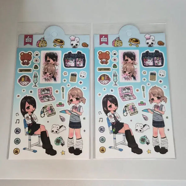 [BUNJANG] Y2K Retro School Uniform Character Sticker Pack / Y2K 레트로 교복 캐릭터 스티커 팩 폰꾸 탑꾸 다꾸 조각 씰스티커