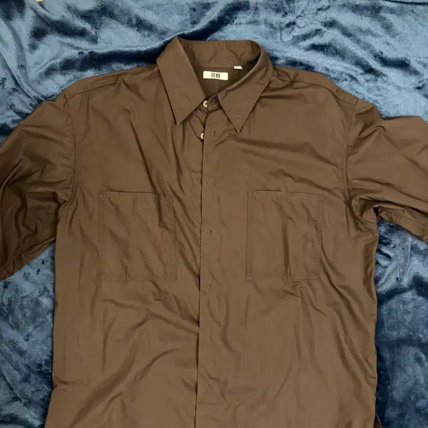 [BUNJANG] Uniqlo U Brown Cotton Shirt with Chest Pockets / 유니클로u 셔츠 L