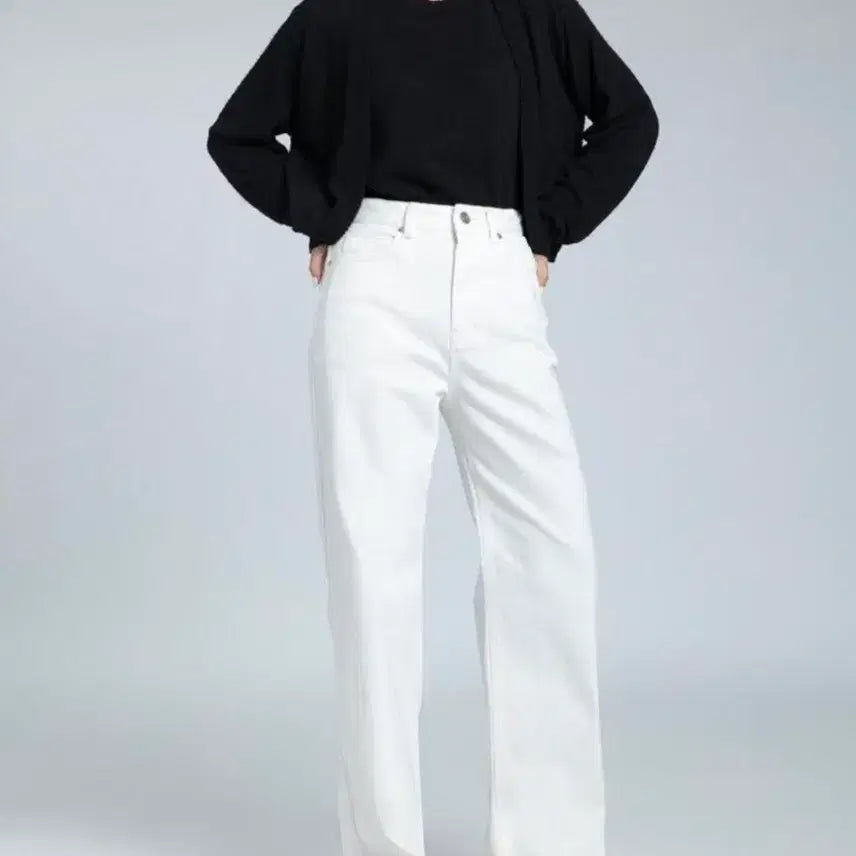 [BUNJANG] PVCS Plain Wide Denim Pants White S Short Length / PVCS 프븏스 프븍스 플와데 플레인 와이드 데님 팬츠 화이트 S 숏기장 판매.새상품!