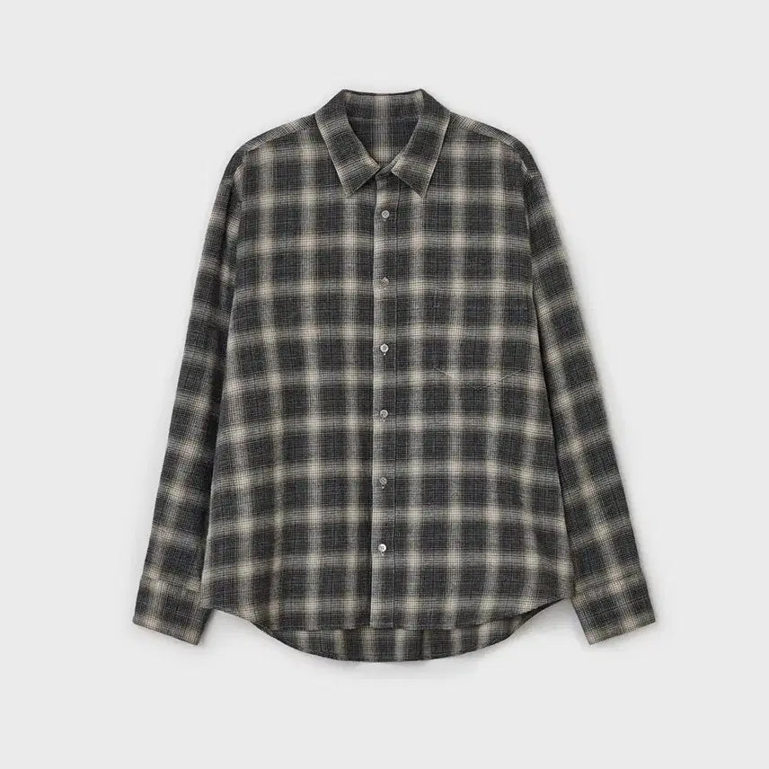 [BUNJANG] Belliere Hayes Check Shirt Grey Size 95 / 벨리에 치코셔츠 헤이즈 그레이 95 (03) 사이즈