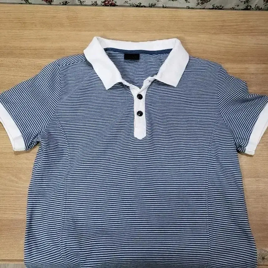 [BUNJANG] Striped Polo Shirt (M, Unisex) / 609 ) 완전예쁜 최상급 스트라이프 카라티 M 남여공용