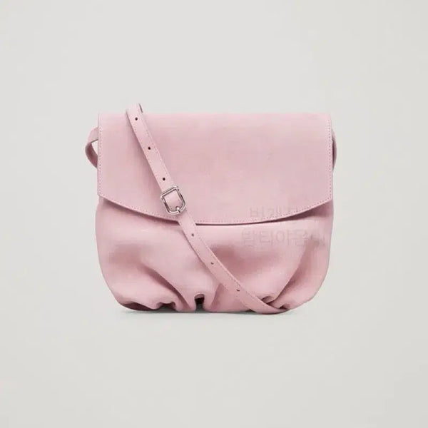 [BUNJANG] COS Gathered Suede Shoulder Bag Pink Mini Two-Way Pouch Bag / 코스 COS 한국미출시 개더드 스웨이드 숄더백 핑크 미니백 투웨이 파우치 만두백 셔링백 플랩백 크로스백