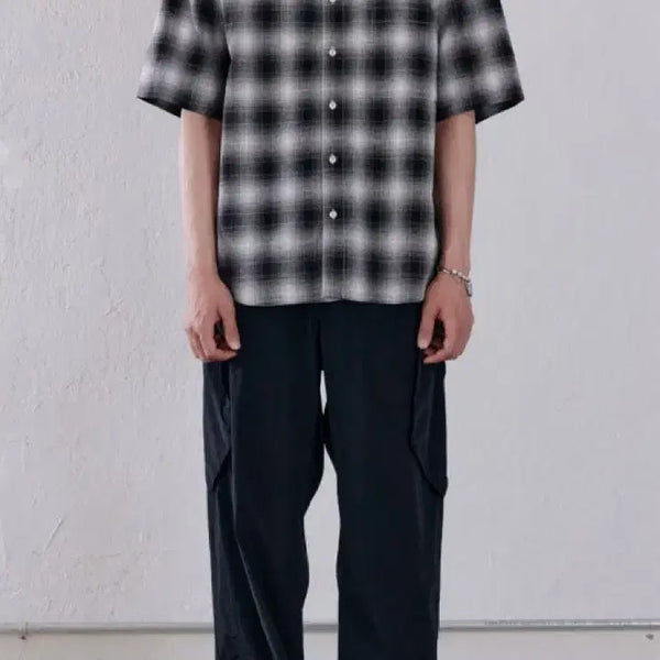 [BUNJANG] Bellier Chico Half Shirt Black Ombre S / 벨리에 치코 하프셔츠 블랙 옴브레 S 새상품