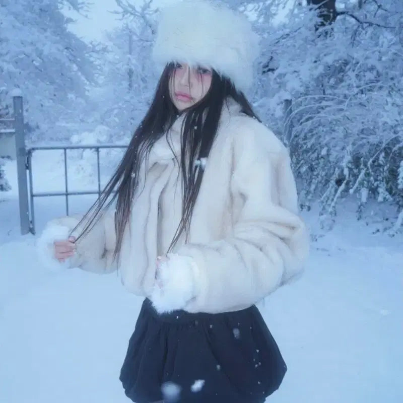 [BUNJANG] Swimcity Regina Fur Jacket Ivory / 스윔시티 swimcity 레지나 퍼자켓 Regina fur 아이보리 무스탕 빈티지