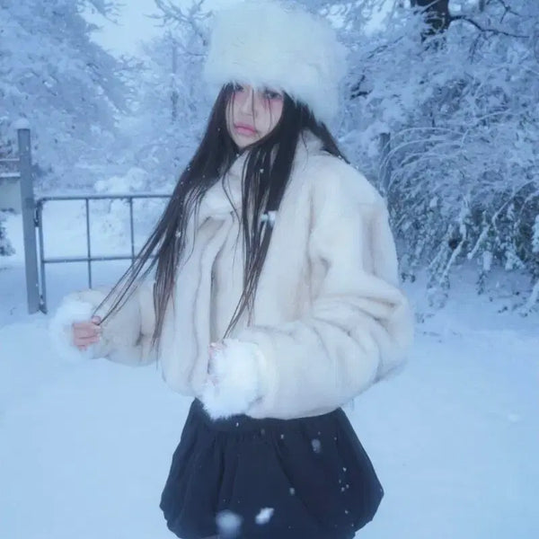 [BUNJANG] Swimcity Regina Fur Jacket Ivory / 스윔시티 swimcity 레지나 퍼자켓 Regina fur 아이보리 무스탕 빈티지