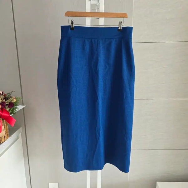 [BUNJANG] Navy Pencil Long Skirt / 네이비 펜슬 스커트