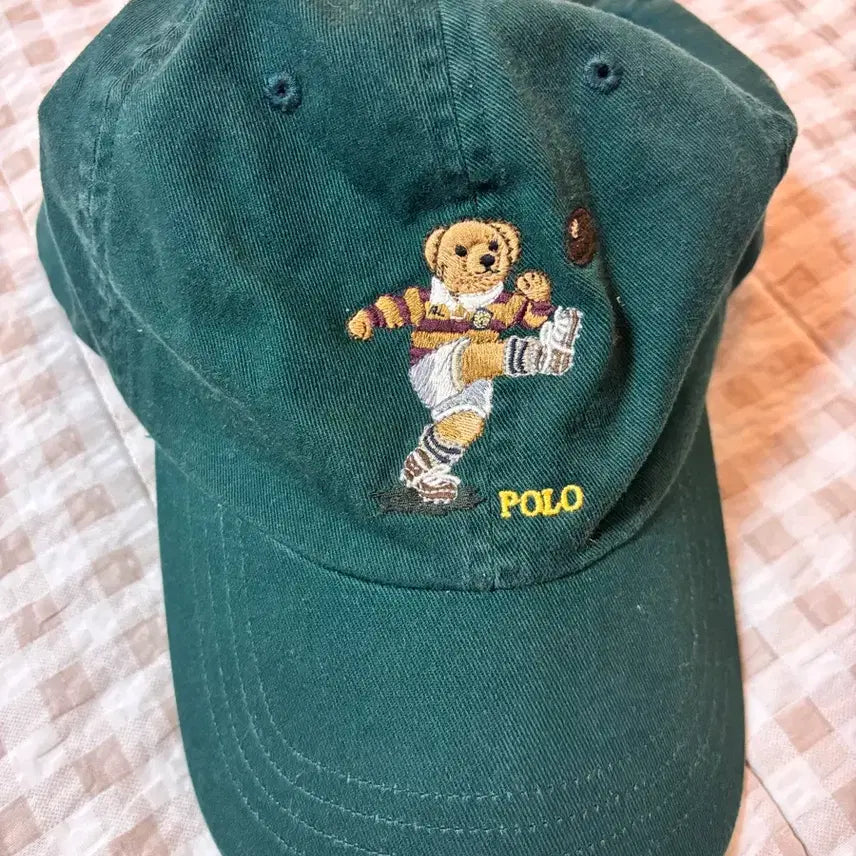 [BUNJANG] Polo Ralph Lauren Green Bear Cap Hat / 폴로 랄프로렌 그린 곰돌이 볼캡 모자