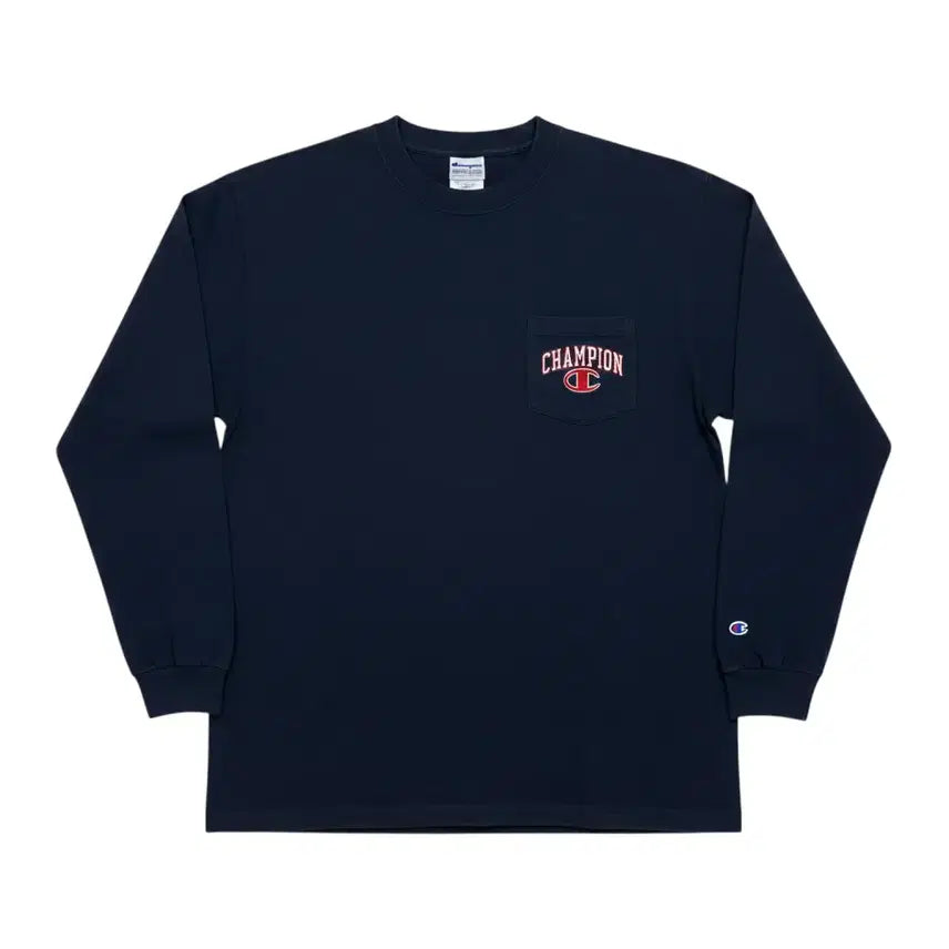 [BUNJANG] Champion Pocket Long Sleeve Tee Navy / (M) 챔피온 포켓 긴팔 티 네이비