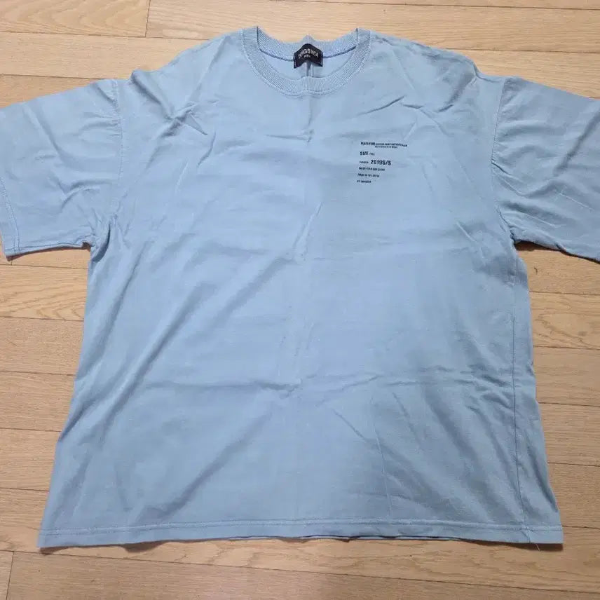 [BUNJANG] Men's Short Sleeve T-Shirt Sky Blue Oversized Fit / 남자반팔 (스카이블루, 착샷)