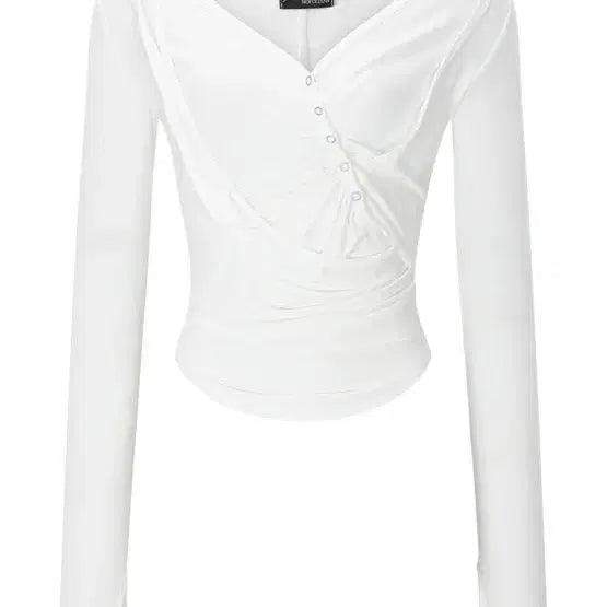 [BUNJANG] PLEASENOFALLOW Deba Long Sleeve Top (White) / 플리즈노팔로우 Deba Long Sleeve Top (White)