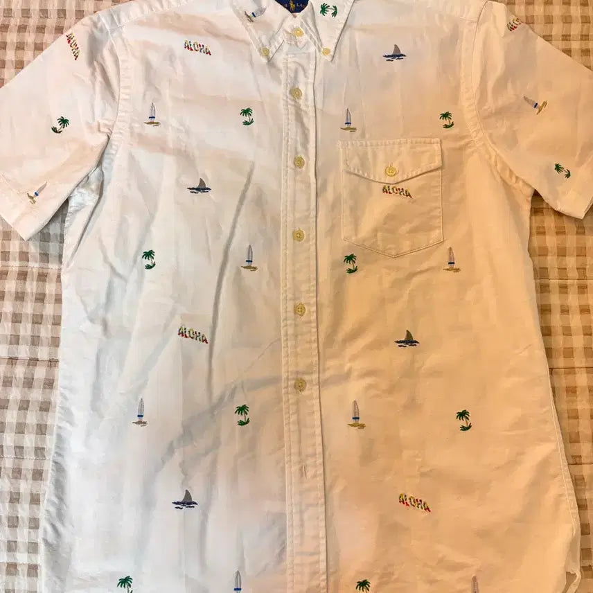 [BUNJANG] Polo Ralph Lauren Hawaiian Short Sleeve Oxford Shirt / 폴로 랄프로렌 하와이안 반팔 옥스퍼드 셔츠