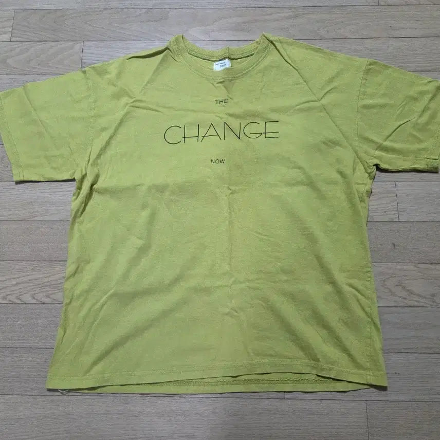 [BUNJANG] Men's Short Sleeve T-Shirt (Yellow Green) / 남자반팔 (옐로우그린, 착샷)