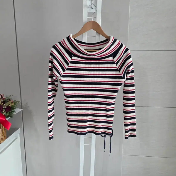 [BUNJANG] EGOIST Striped Turtleneck Knit Sweater / EGOIST 스트라이프 터틀넥 니트