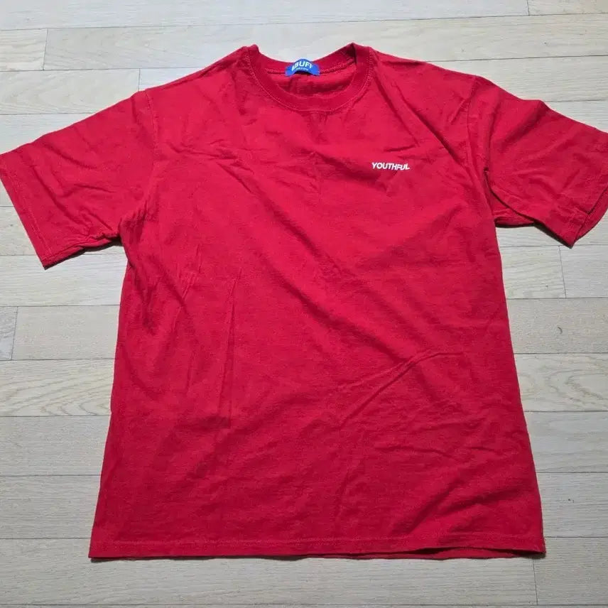[BUNJANG] Men's Short Sleeve T-Shirt Red Oversized Fit / 남자반팔 (레드, 착샷)