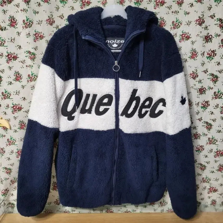 [BUNJANG] Noise Fleece Zip-Up Hoodie (Navy/White/Black, Size M) / 노이즈 11만구입 양털 후드집업 빅사이즈 M/M 네이비 남여공용