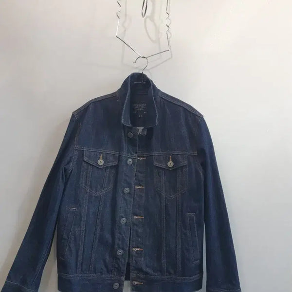 [BUNJANG] Giordano Raw Denim Jacket - Dark Blue, Size L / (1)지오다노지 데님 진청자켓 L 컨디션굿10/9(거의새상품)