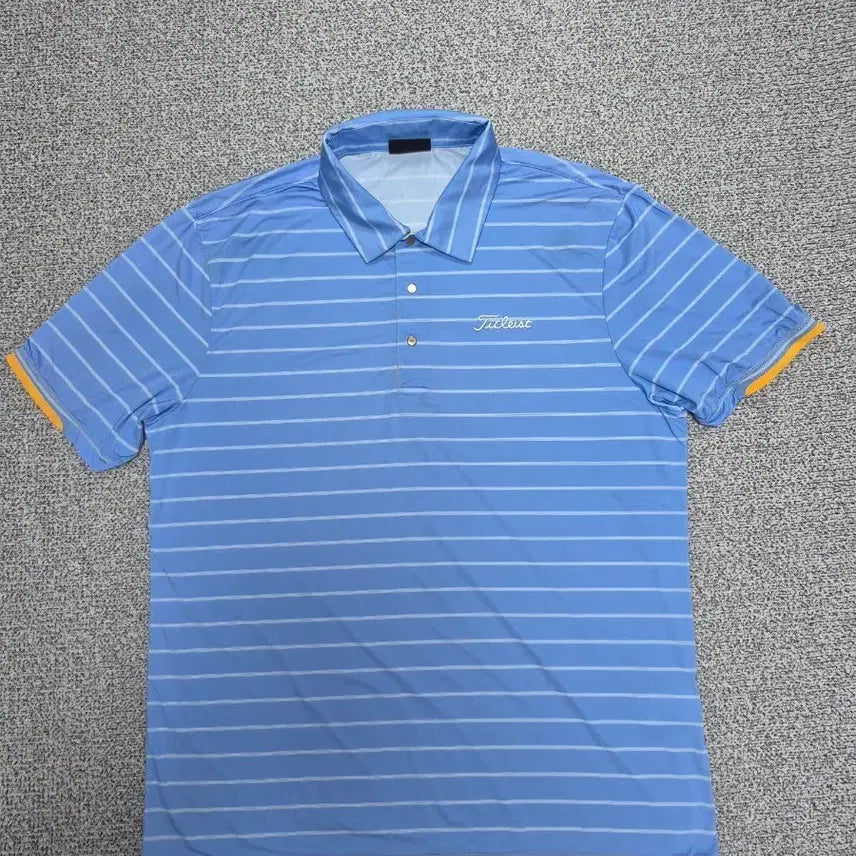 [BUNJANG] Titleist Men's Striped Short Sleeve Collar T-Shirt / 타이틀리스트 골프웨어 남성 반팔 카라티 스트라이프