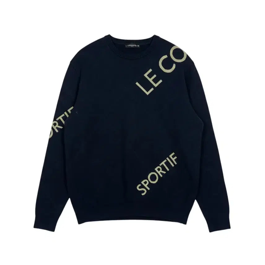 [BUNJANG] Le Coq Sportif Men's Contrast Point Sweater Navy / (M) 르꼬끄골프의 남성 콘트라스트 포인트 스웨터 네이비