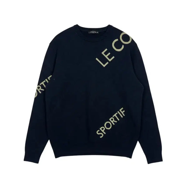[BUNJANG] Le Coq Sportif Men's Contrast Point Sweater Navy / (M) 르꼬끄골프의 남성 콘트라스트 포인트 스웨터 네이비