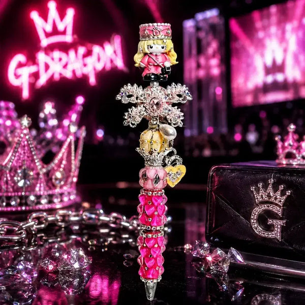 [BUNJANG] Handmade Pink Kitty Charm Ballpoint Pen / GD착장 핑크 키티 수제피규어 볼꾸 볼펜