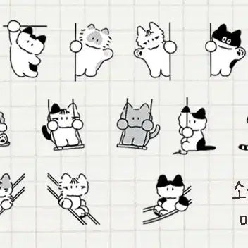 [BUNJANG] Dding Dding Bbaekkom Playground Black and White / 띵) 띵동 소심한고양이  빼꼼놀이터 흑백