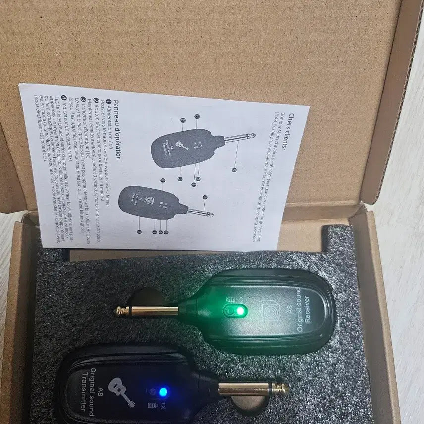 [BUNJANG] A8 Original Sound Wireless Guitar Transmitter Receiver Set / A8 오리지널 사운드 무선 기타송수신기 세트