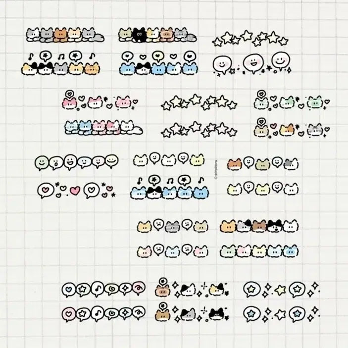 [BUNJANG] Dingdong Speech Bubble Deco Sticker (Matte Pearl) / 띵) 띵동 소심한고양이 말풍선데코